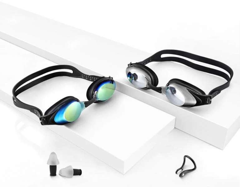 Набор для плавания Xiaomi Yunmai Gold очки для плавания, затычки для ушей, зажим для носа фото 2