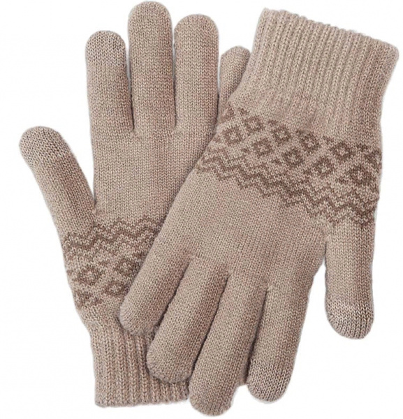 Перчатки для пользования телефонами с сенсорными экранами Xiaomi FO Touch Wool Gloves, размер М, бежевый фото 1