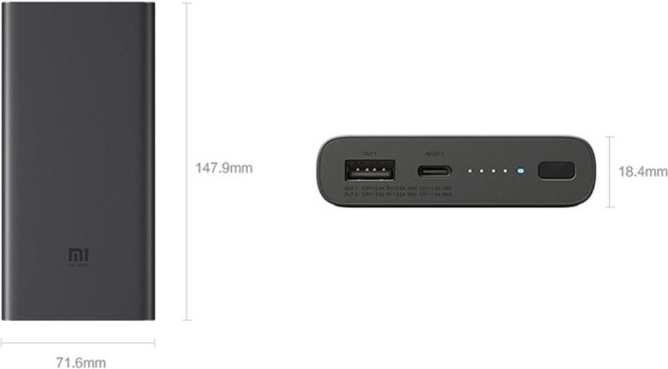Внешний аккумулятор с поддержкой беспроводной зарядки Xiaomi Wireless Power Bank Youth 10000mAh (WPB15ZM) черный фото 3