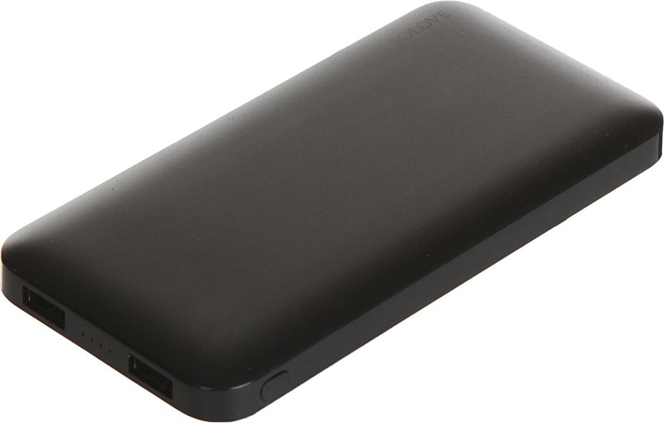 Внешний аккумулятор Xiaomi (Mi) SOLOVE 10000 mAh с 2xUSB выходом, кожаный чехол (001M Back), черный фото 1