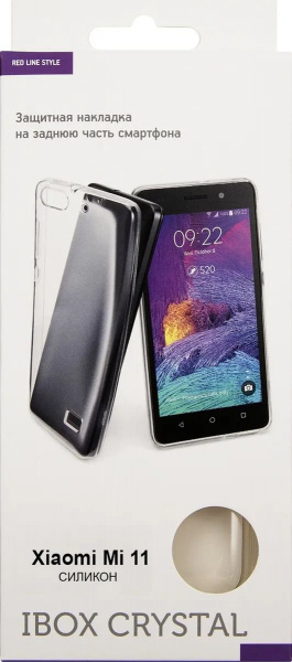 Чехол для смартфона Xiaomi Mi11 Silicone iBox Crystal (прозрачный), Redline фото 3