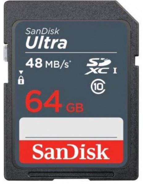 Карта памяти Sandisk Ultra SDXC 64Gb Class 10 UHS-I 48MB/s фото 1